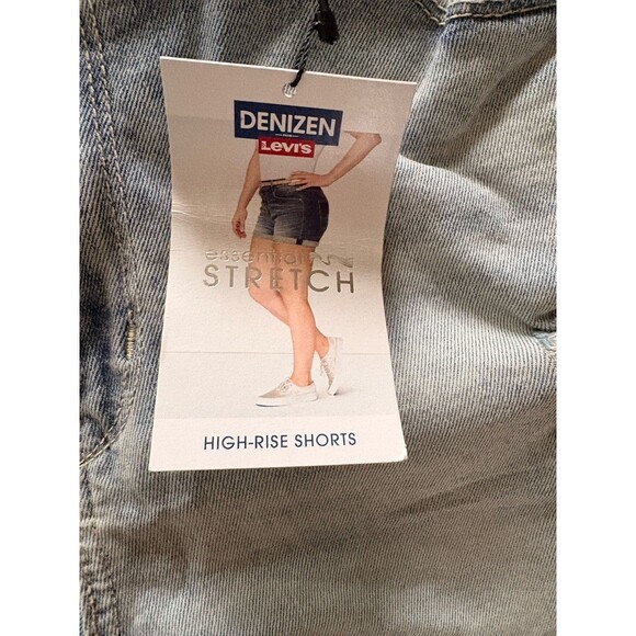 Denizen Levis High-Rise Shorts Womens Distressed Denim Raw Hem Casual 12-W31 - Picture 4 of 11